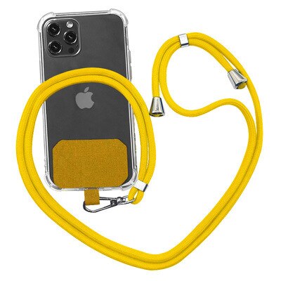 Telefoon Lanyard Verstelbare Afneembare Nekkoord Lanyard Strap Mobiele Telefoon Strap Universele Crossbody Nylon Patch Telefoon Lanyards: Yellow