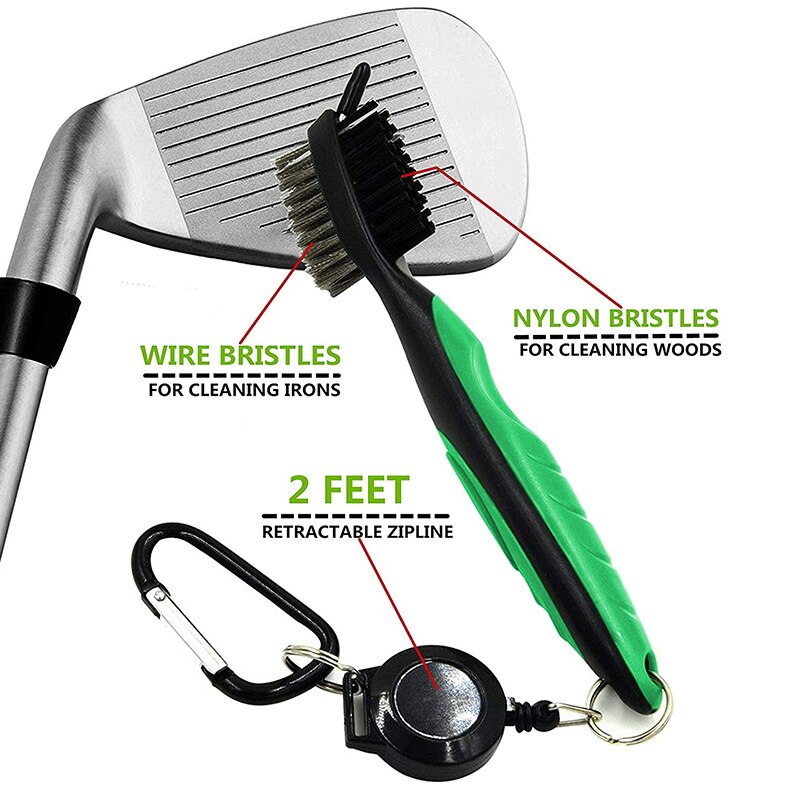 Golf Brush Retractable Zipper Aluminum Carabiner, Lightweight and Ergonomic, Easy To Connect Golf Bag