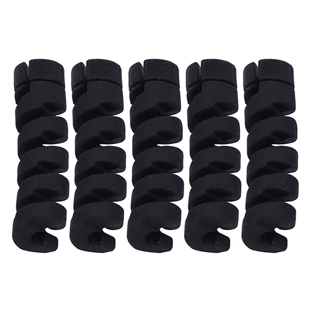 5Pcs Bicycle Brake Cable Protectors Anti-friction Housing Rubber Protector Bicycle Frame Cycling Wrap Guard Tube Bike Accessorie: Black