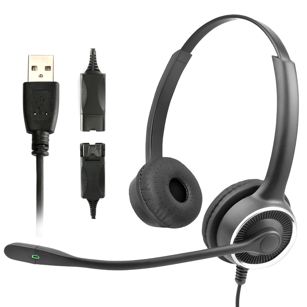 Call Center Telephone Operator Headset Earphone with Noise canceling Mic 8 Hours Customer Service Talking Soft Earmuff Headphone
