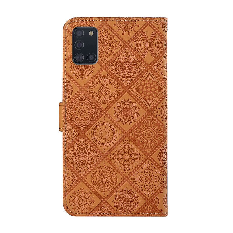 Voor Samsung A31 Case Lederen Portemonnee Op Voor Coque Samsung Galaxy A31 SM-A315F Een 31 Flip Stand Bloemen Reliëf Telefoon cover Etui