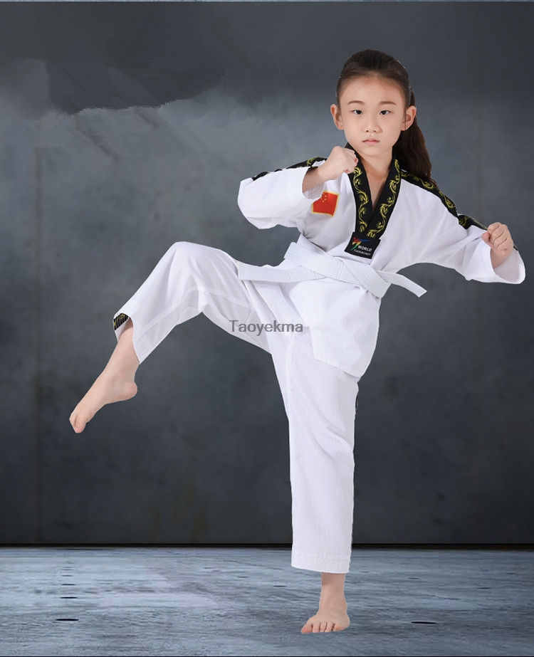 Hvid taekwondo tøj professionel mand kvinde taekwondo uniform børn adule taekwondo træningsdragter
