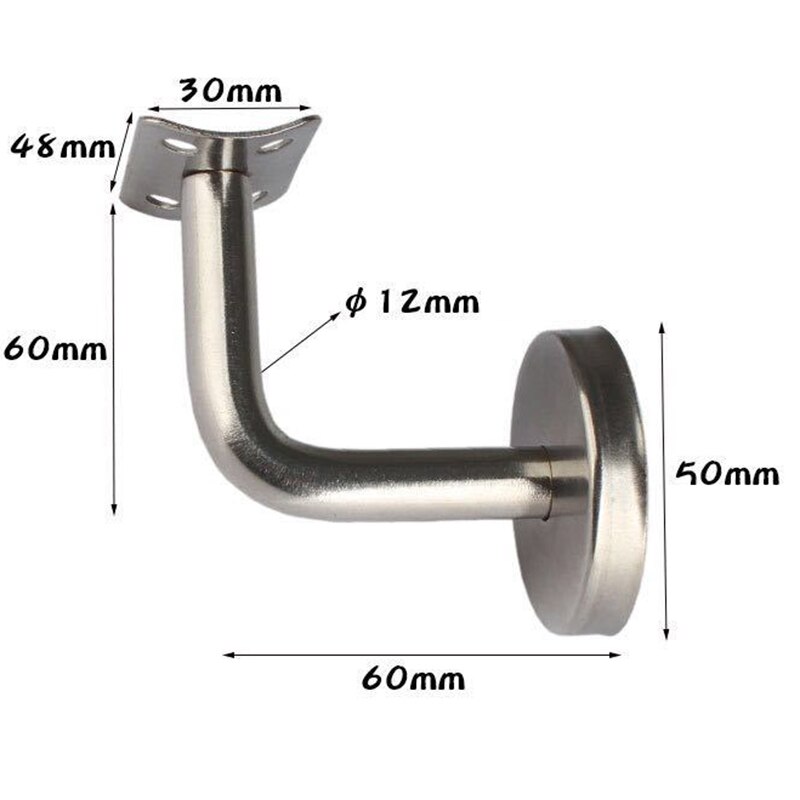 5*Stainless Steel Handrail Bannister Stair Rail Bracket Balustrade Wall Support.: Bent