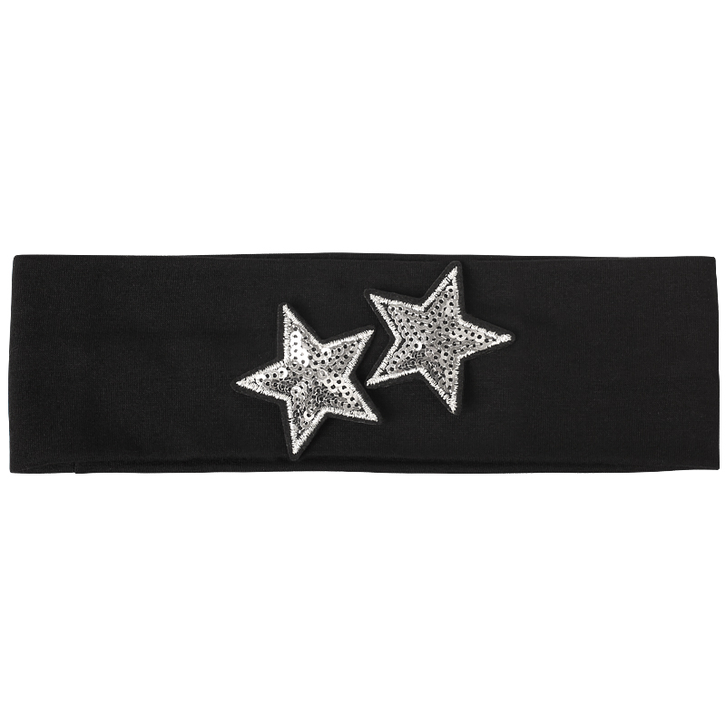 Dzieci cekiny małe serca bawełniana opaska na głowę opaski do włosów dziewczyna moda cekiny mała gwiazda nakrycia głowy chłopiec dzianinowe solidne akcesoria do włosów: Emerald Green