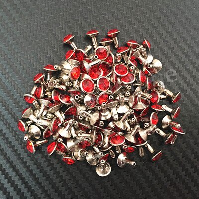 20 Pcs 7 Mm 8 Kleuren Rhinestone Klinknagels Jeans Tassen Schoenen Craft Decoratieve Spikes En Studs Nagels Accessoires Voor Diy lederen Decor: red