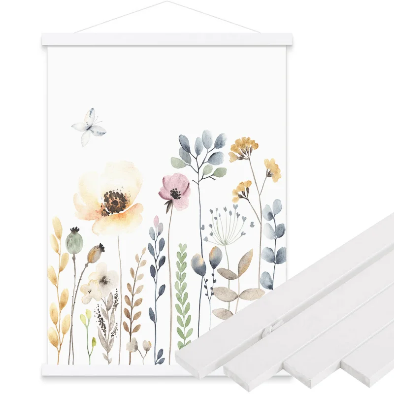 Houten fotolijsten DIY magnetische frame fotohangers ophangset voor posters canvas prints kunstwerk voor kamer interieur kunst aan de muur: 8 inch / Lavendel