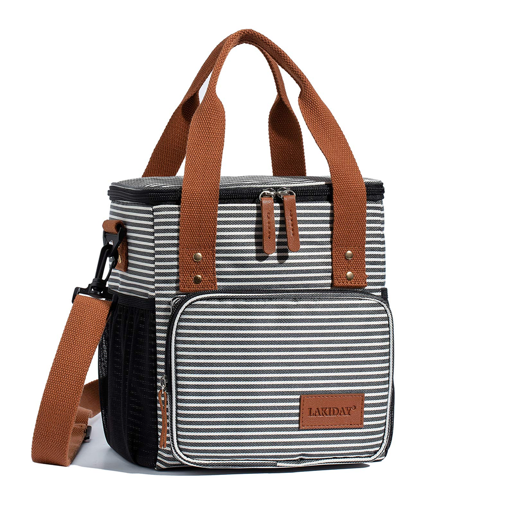 Large Tote Insulated Lunch Bag for Women Men Reusable Picnic Cooler Bags with Adjustable Shoulder Strap: MULTI