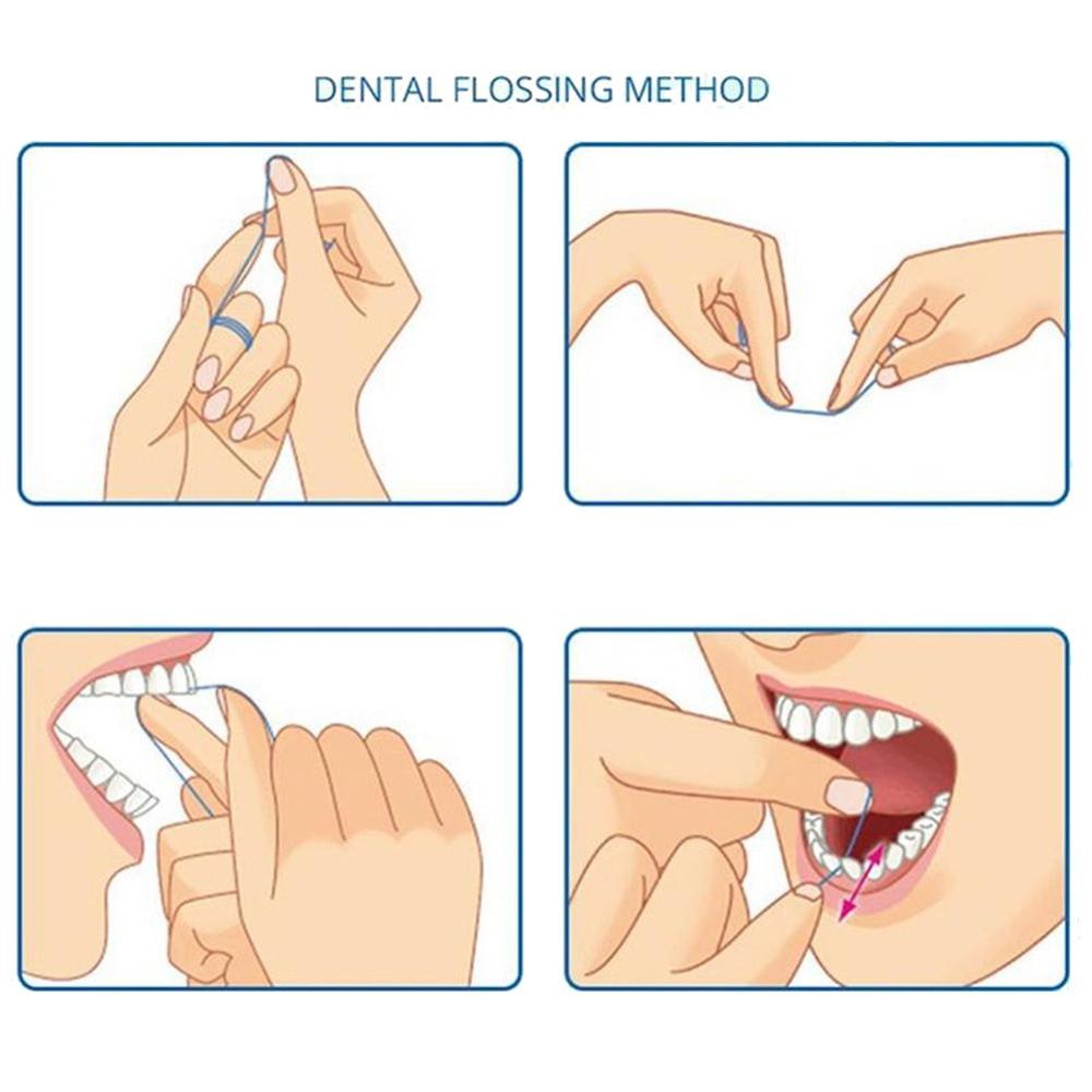 50 Meters Wax Superfine Floss High Elasticity Interdental Floss Original Floss Oral Hygiene Tooth Care