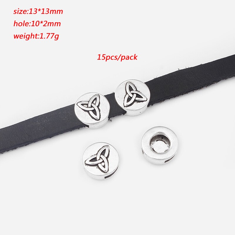 1 pacote antigo redondo triskele trisk espiral slider espaçador caber 10mm cabo de couro liso pulseira jóias descobertas fazendo: style2