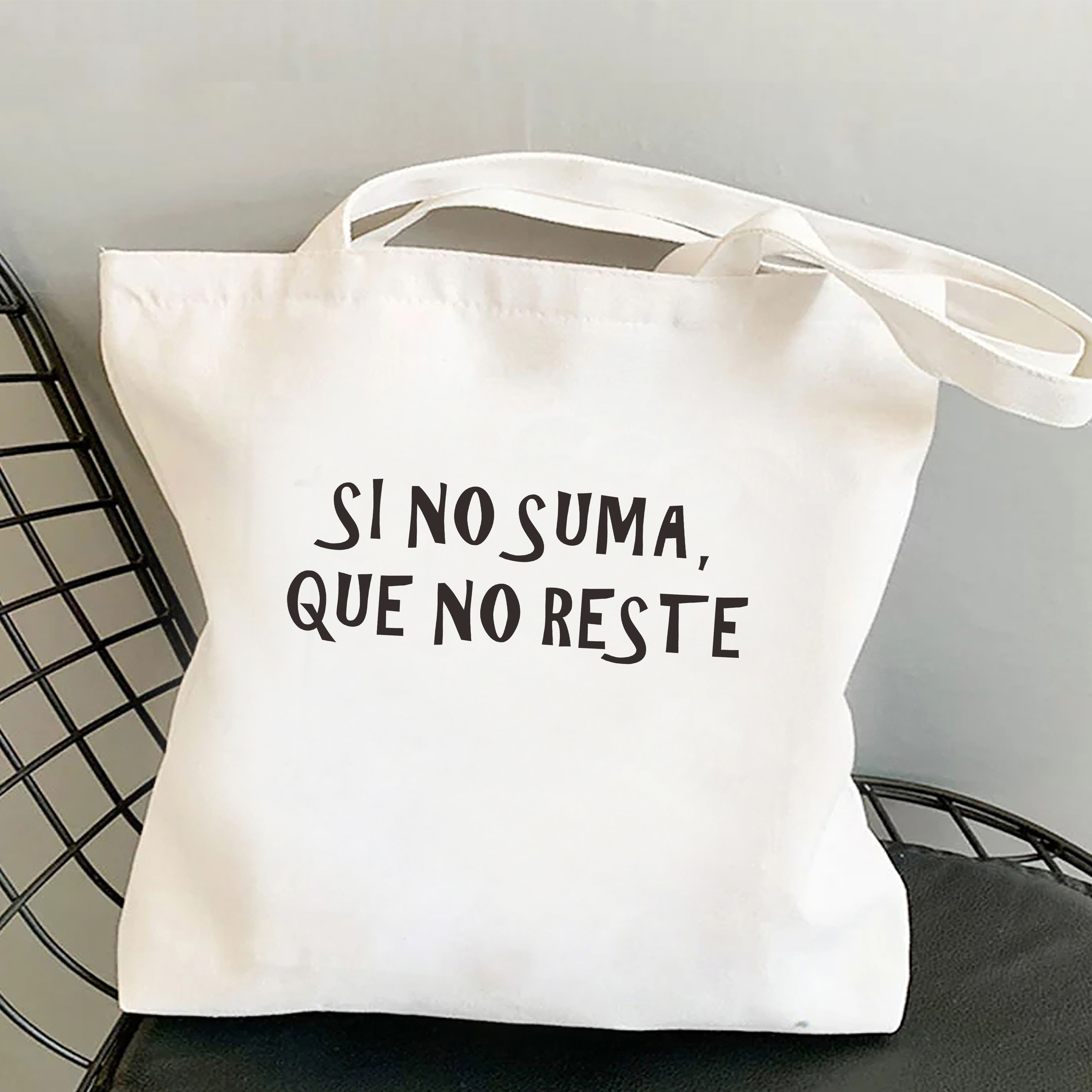 Borsa Shopper estetica spagnola borsa Shopper in tela estiva da donna borsa da spiaggia grande per donna con stampa lettere bianche nere: Camouflage