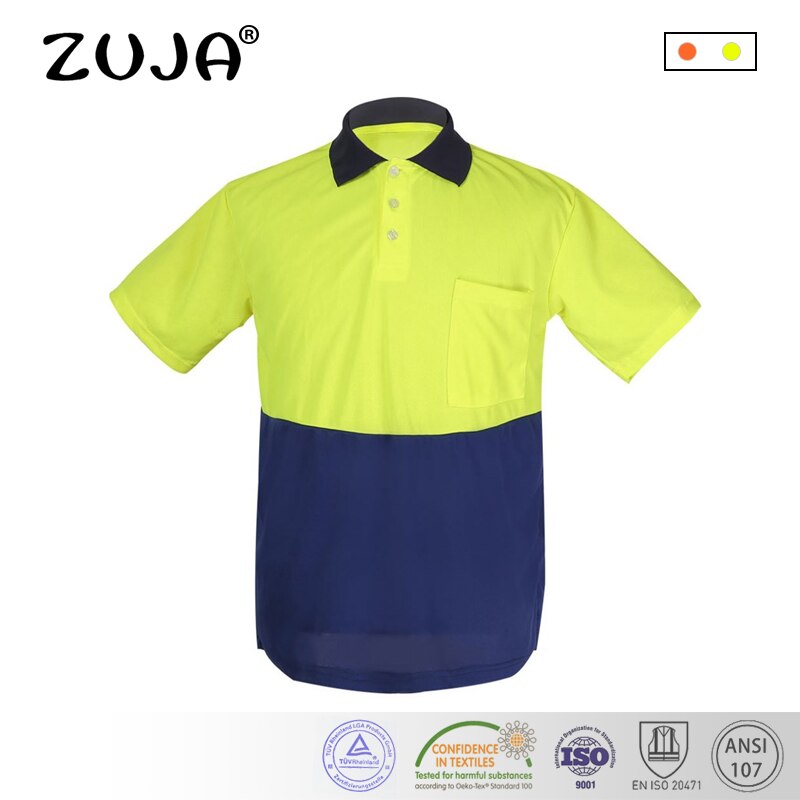 Zuja reflekterende / sikkerhed / trafik fluorescerende gul hi-vis arbejdstøj / t-shirt