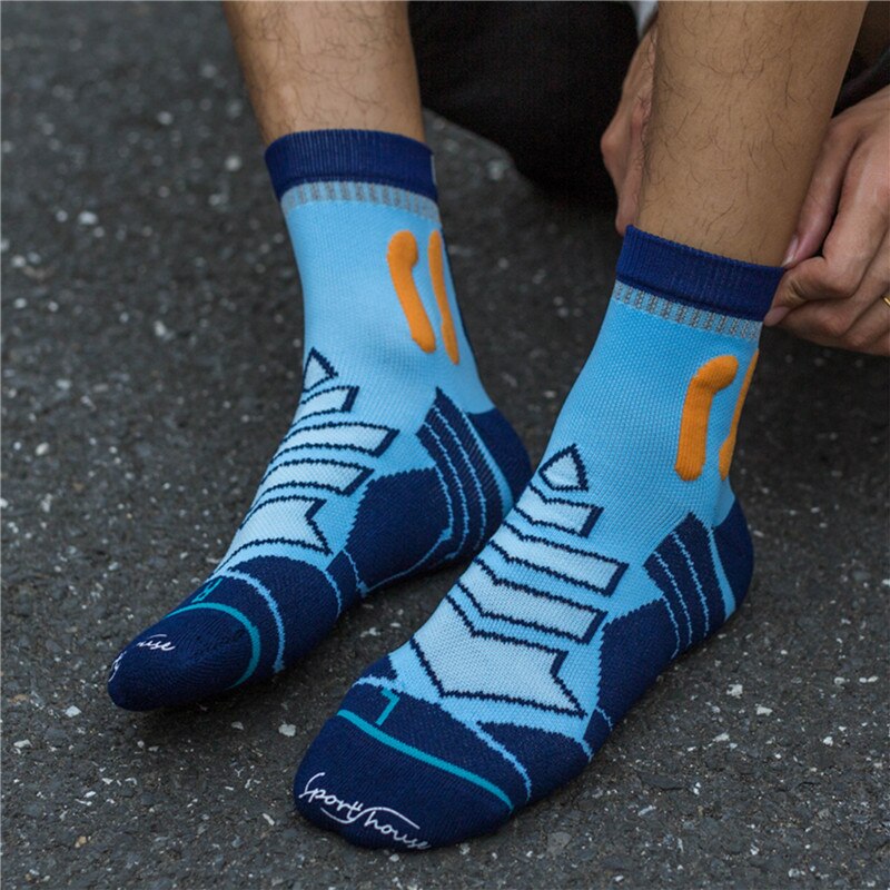 2Pair Men Cotton Sports Running Socks Comfortable Breathable Sweat-absorbent Deodorant Training Socks