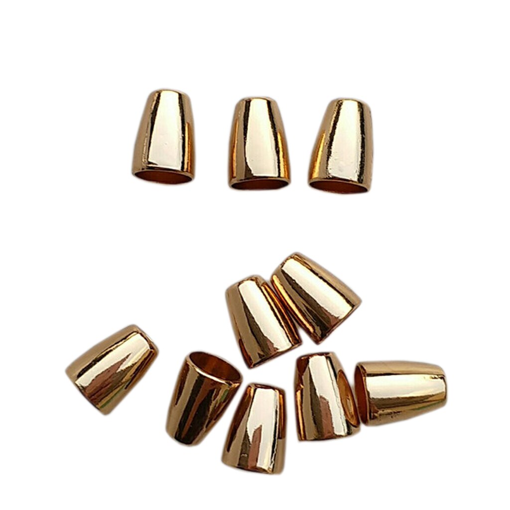 10 Pieces 4mm Dia Hole Aolly Cord Fastener Single Hole Cord End Connector Lock Stoppers Gold Bell Shaped DIY Crafts