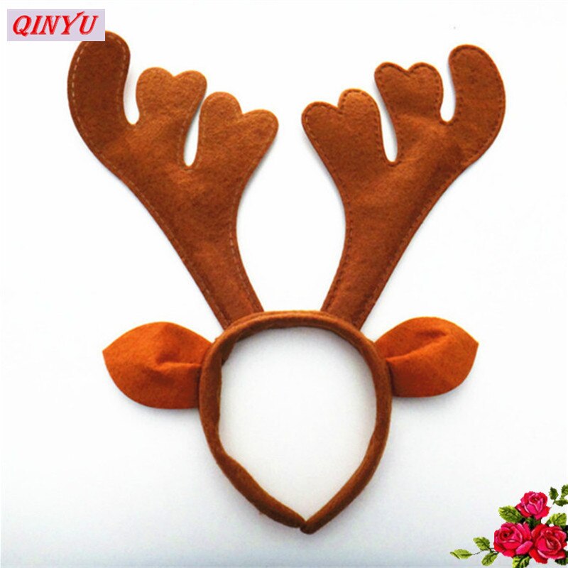 Weihnachten Kopf Schnalle Süße Braun Hirsch Geweih Headwear Mit Ohr Santa Rentier Stil Weihnachten Dekoration Ätherisches 6Z-HH112