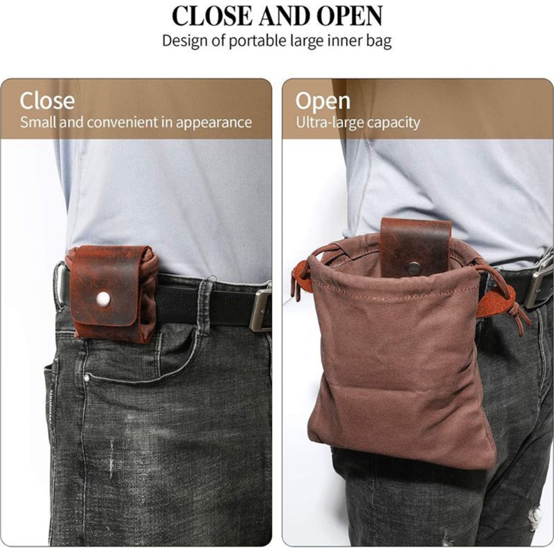 Tote Tuin Gereedschap Tas In Water Proof Canvas Foerageren Tas Foerageren Pouch Mand Lederen Tool Draagbare Inklapbare