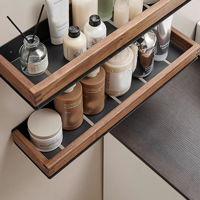 Estantes de madera para baño, estante de almacenamiento montado en la pared, organizador de pared para el baño, almacenamiento sobre el inodoro para el hogar, cocina, suministros de baño