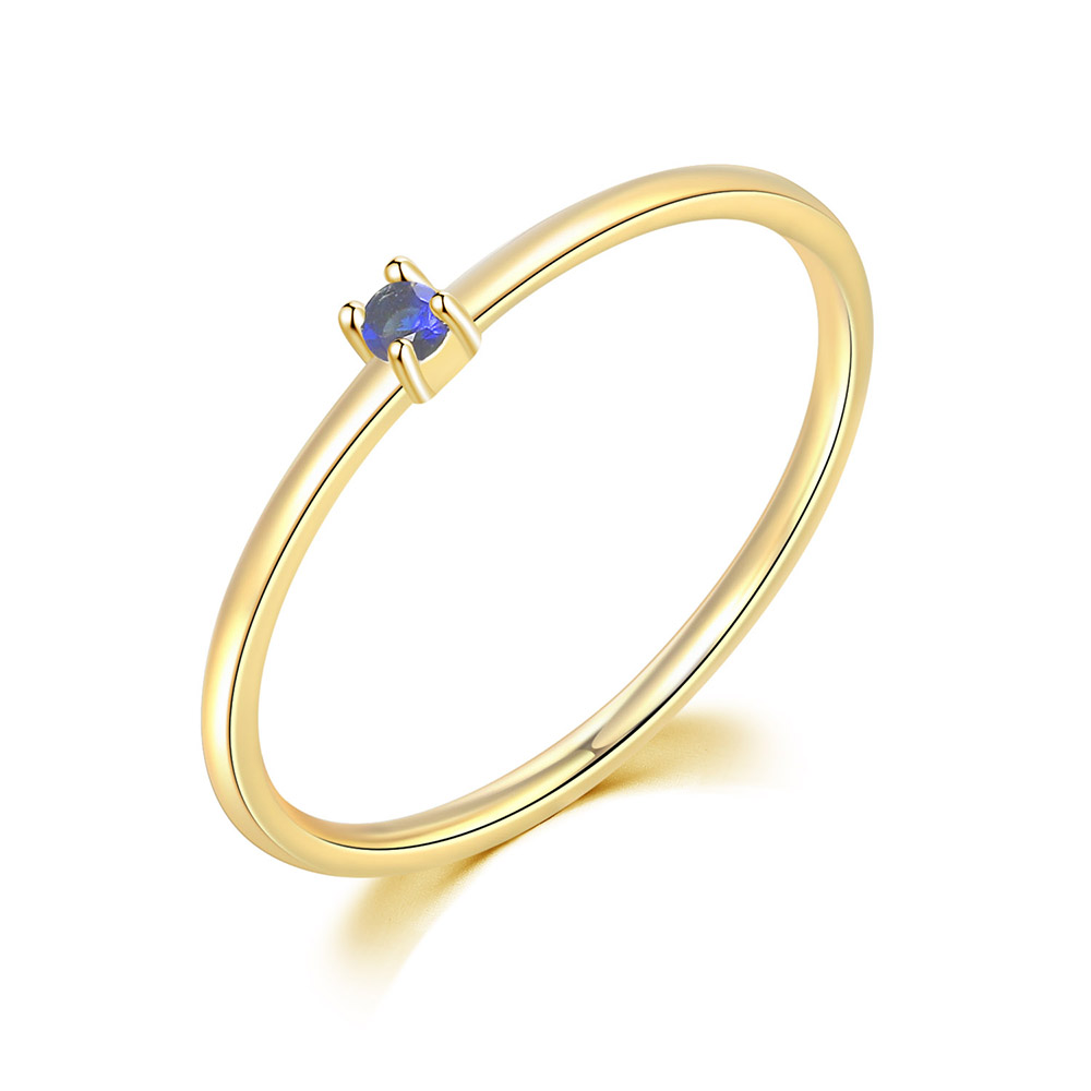 ZHOUYANG Koreanische Ringe F��r Frauen Gold Farbe Schmuck Hochzeit Engagement Ring Grohandel Weibliche Mdchen Liebe Schmuck R246: 6 / dark blue 268