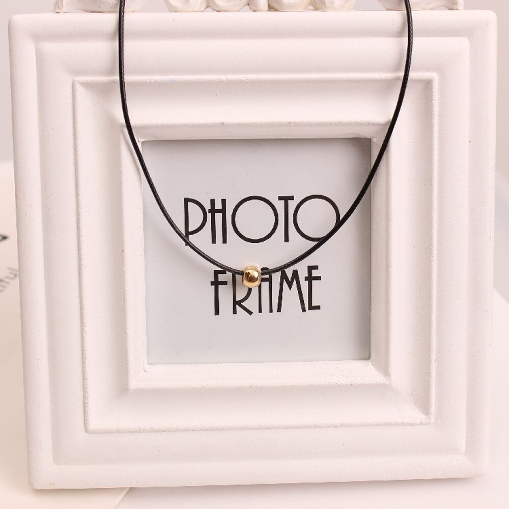 Delicate lederen ketting choker ketting kleine ronde kralen ketting voor vrouwen sieraden X14