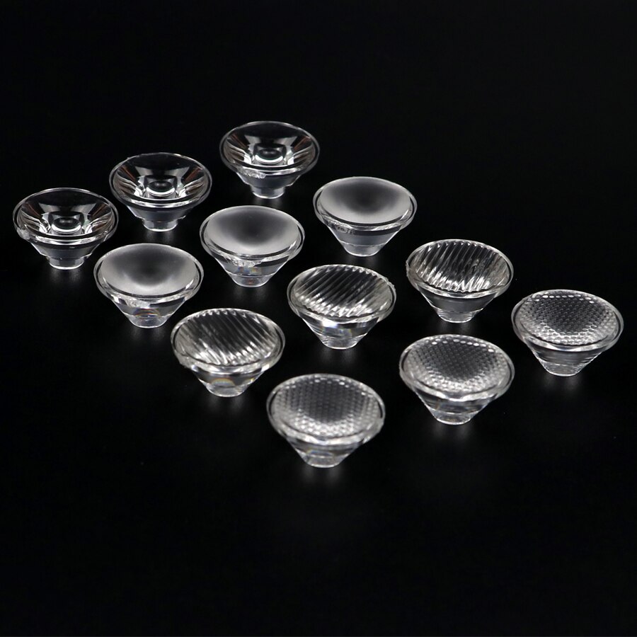 3 stk 20mm 5 15 30 45 60 80 90 120 grader pmma led linse reflektor kollimator til 1w 3w 5w 5050 led diode chip lys pære