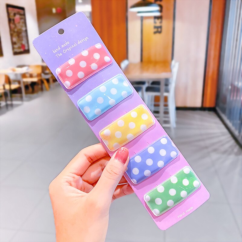 5pcs Children Cute Color Hairclip Head Jewelry -shaped Clip Hair Accessories Baby Hair Clip Cute Baby Hairpin: 04