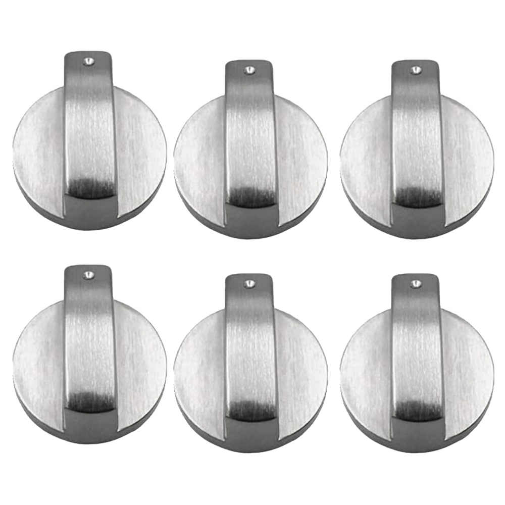 6Pcs Fornuis Knoppen, 6Mm Gasfornuis Knoppen Kachel Vervanging Metal Knoppen Accessoires Voor Keuken Gas Oven Knoppen: Default Title