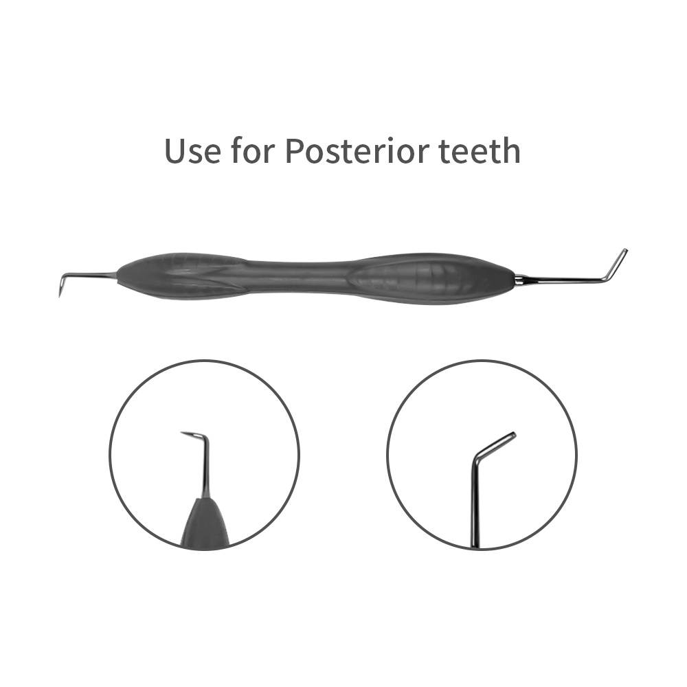 Espátula de relleno de resina Dental, restauración estética, espátula de relleno de resina compuesta, cuchillo, mango de silicona, herramienta de dentista