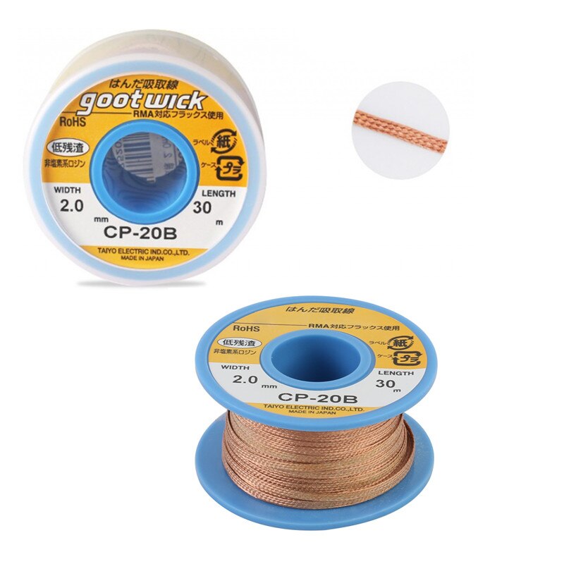 Mèche à dessouder 3.0mm * 20M, pour tresse à dessouder, outils de soudage BGA, mèche originale japonaise, CP-30B