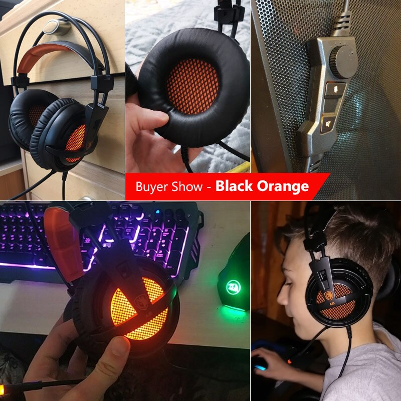 Sades A6 casque de jeu casque Gamer 7.1 Surround son stéréo écouteurs USB Microphone respiration lumière LED PC Gamer