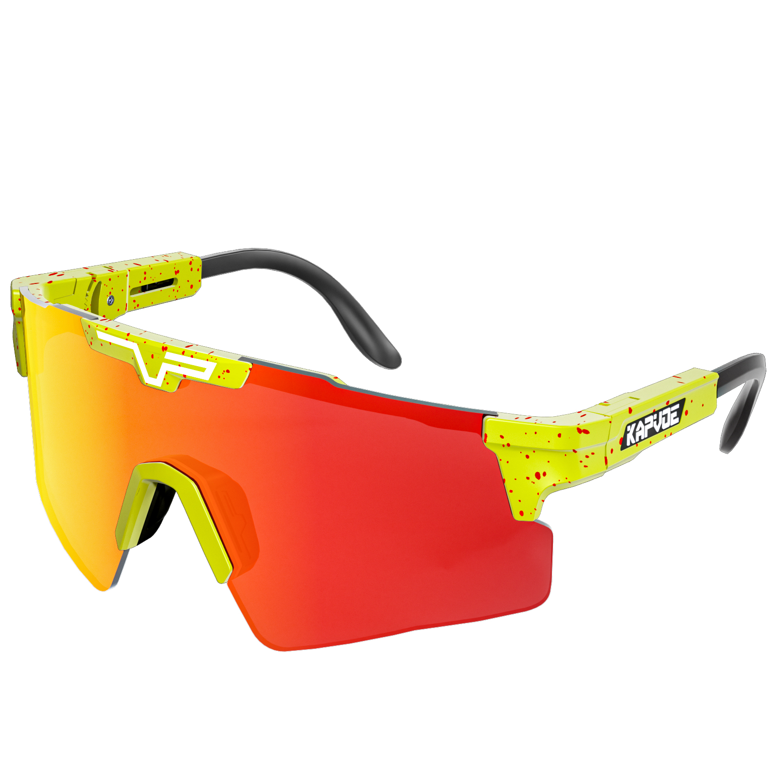 KAPVOE-Óculos De Sol De Ciclismo Polarizados Para Homens E Mulheres, Óculos De Esportes Ao Ar Livre, Óculos De Bicicleta, Bicicleta De Estrada, MBT, UV400: Prateado