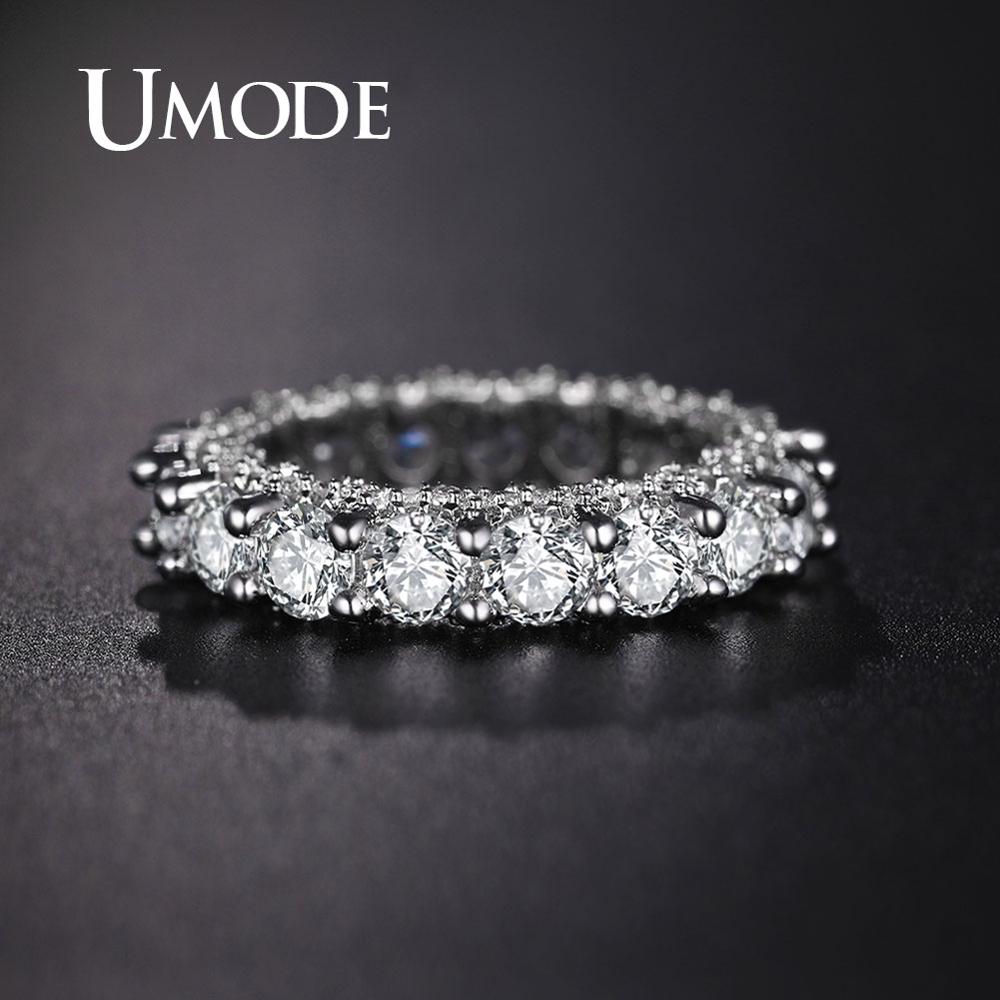 UMODE Wedding Eternity Rings for Women Eternity Bands Zirconia Luxury Rings Girls Engagement Jewelry Accessories UR0579A