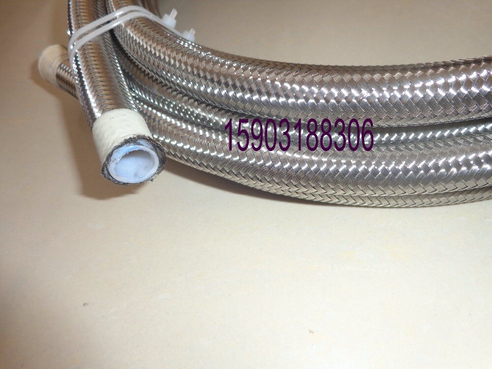 AN3 AN4 AN6 AN8 AN10 AN12 AN16 304 stainless steel braided PTFE smooth bore fuel oil cooler hose lines 1M