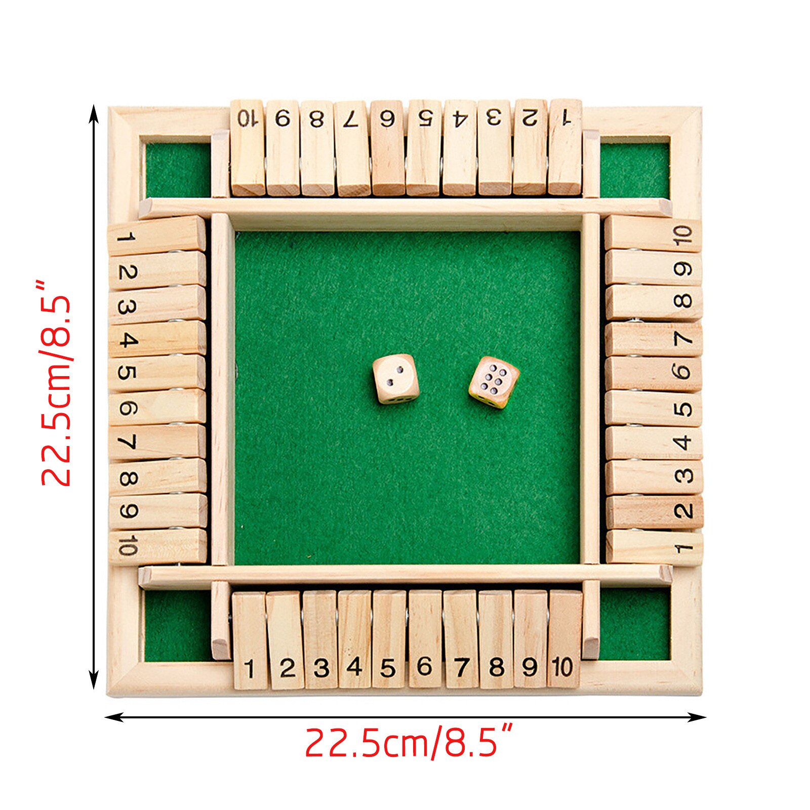 Traditionele Vier Zijdige Houten 10 Nummer Pub Bar Board Dice Game Voor Shut De Doos Familie Reizen Leuk Spel Set family Fun Games