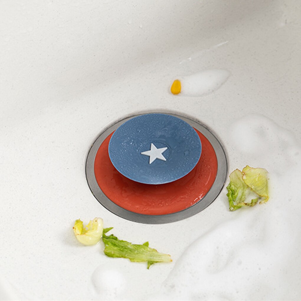 1Pcs Druk Modus Siliconen Sink Zeef Afval Plug Sink Filter Afval Collector Keuken Badkamer Accessoires Colanders Zeven