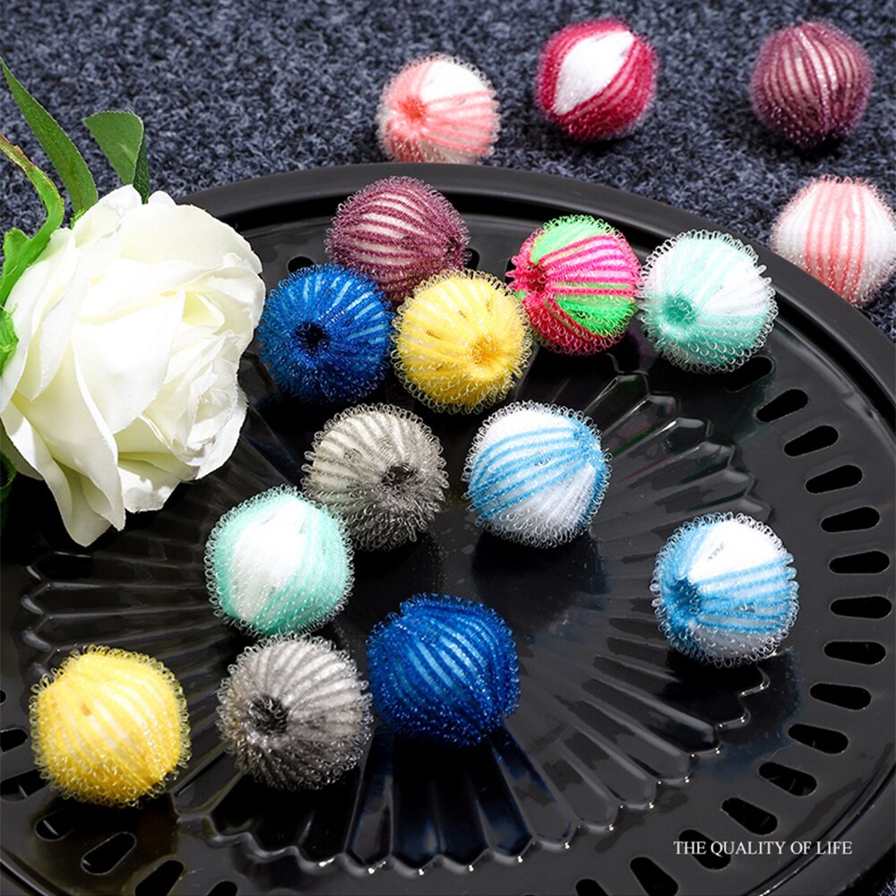 6pcs Nylon Laundry Ball Decontamination Washing Machine Washing and Protecting Ball Sticking and Removing Hair Removal Cleaning