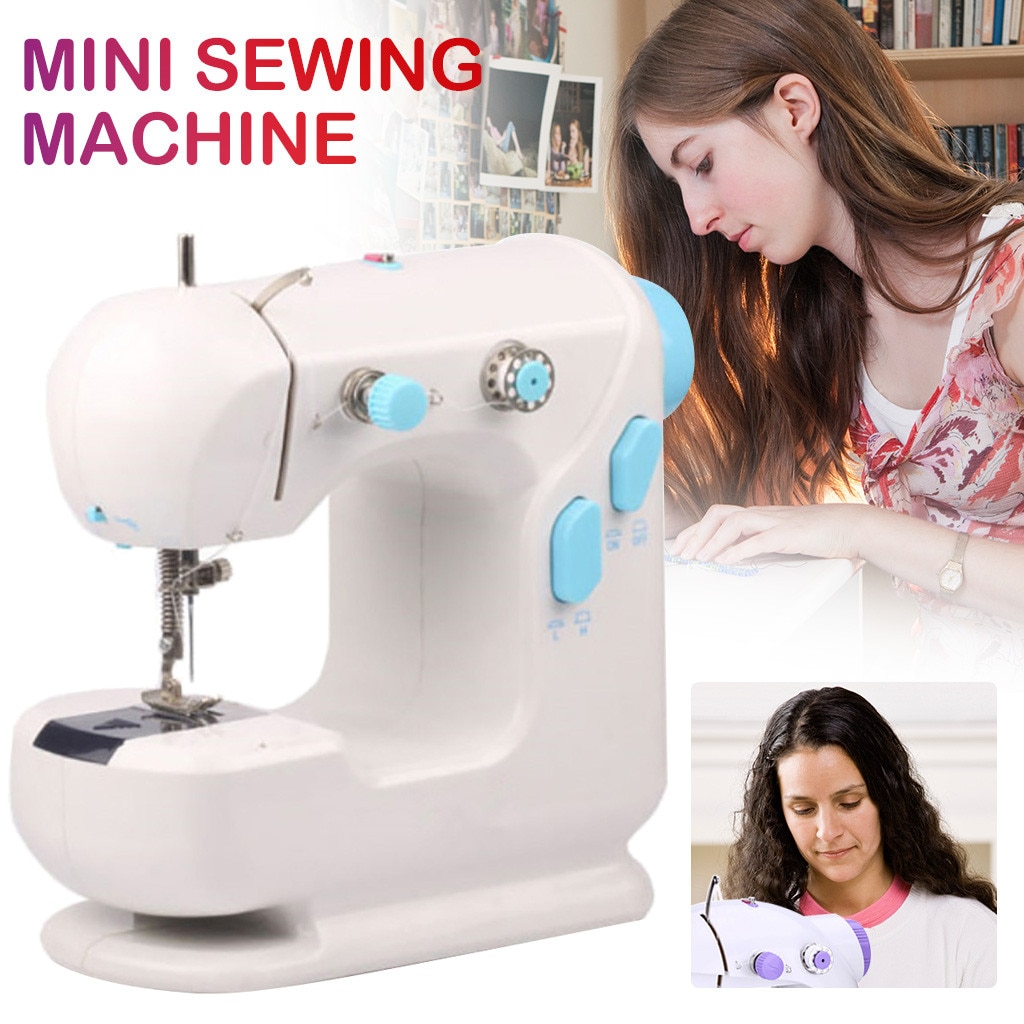 Mini Portable Handheld Sewing Machines Stitch Sew Needlework Cordless Clothes Fabrics Electrec Sewing Machine Stitch Set: EU