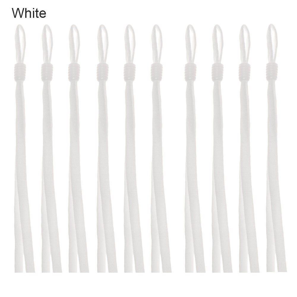 50PCS Candy Farbe Einstellbar Maske Schnalle Masken Befestigung Band Schnur Elastische Nähen Seile DIY Handwerk Mund Masken Schal Seil string: White