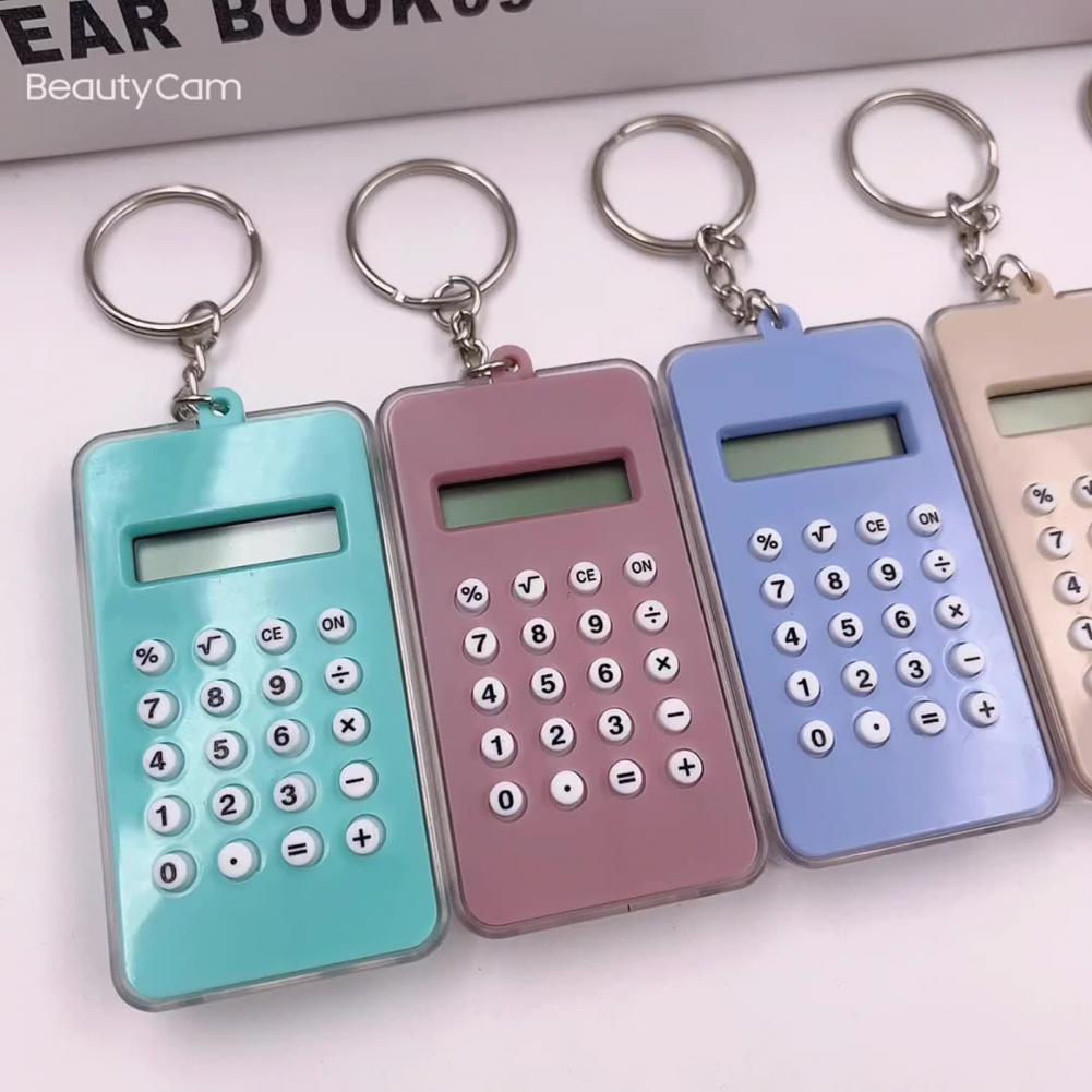 Mini Digital Calculator Kids Electronic Calculator with Keyring ABS Digital Display Pocket Calculator calculadora калькулятор