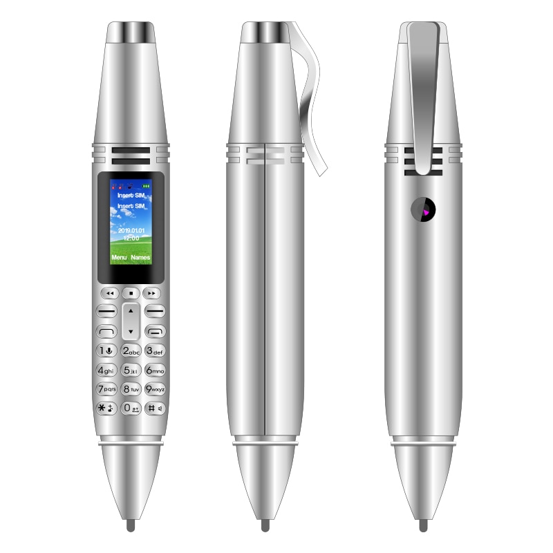 Uniwa  ak007 0.96 "penformet 2g mobiltelefon skærm dobbelt sim-kort gsm mobiltelefon bt  v3.0 dialer magisk stemme  mp3 fm stemmeoptager: Standard / Sølv