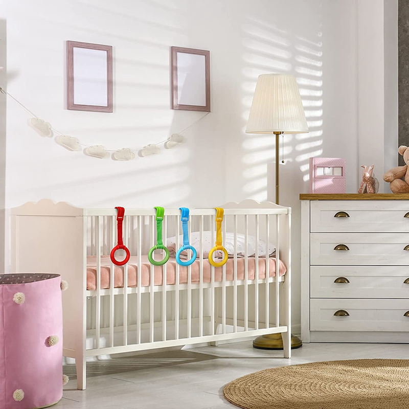 Baby Pull Up Bar Baby Walking Assistant Safety Toddler Pull Up Rings Standing Ring Baby Walking Crib Hook