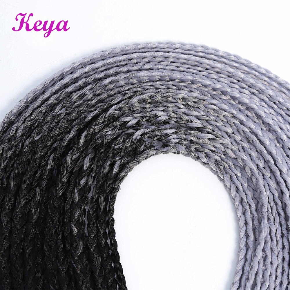 Ombre Pink Crochet Box Braids 24 Strands Synthetic Crochet Hair Extensions 24 Inch Heat Resistant Fiber Braiding Hair