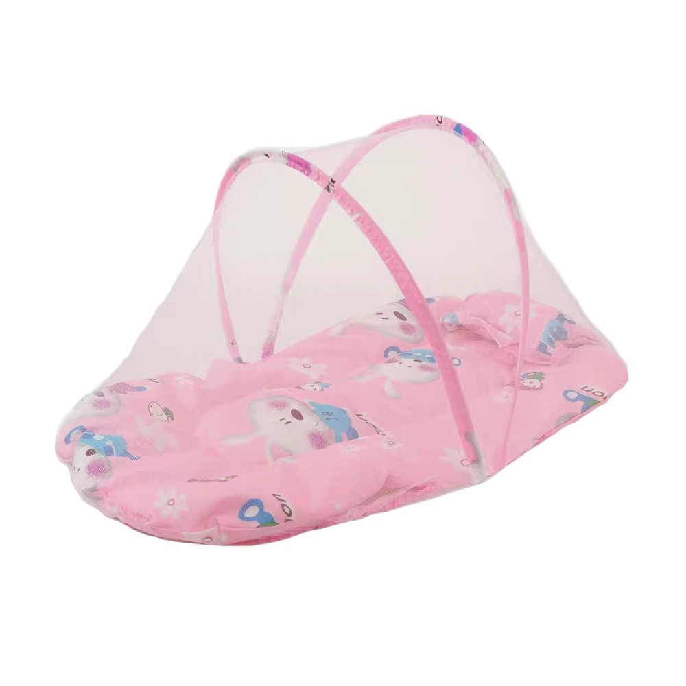 Rede de berço respirável fofa, malha de poliéster, rede de cama dobrável, durável, proteção total, redes mosquiteiras infantis, parar de escalar o bebê: Vermelho