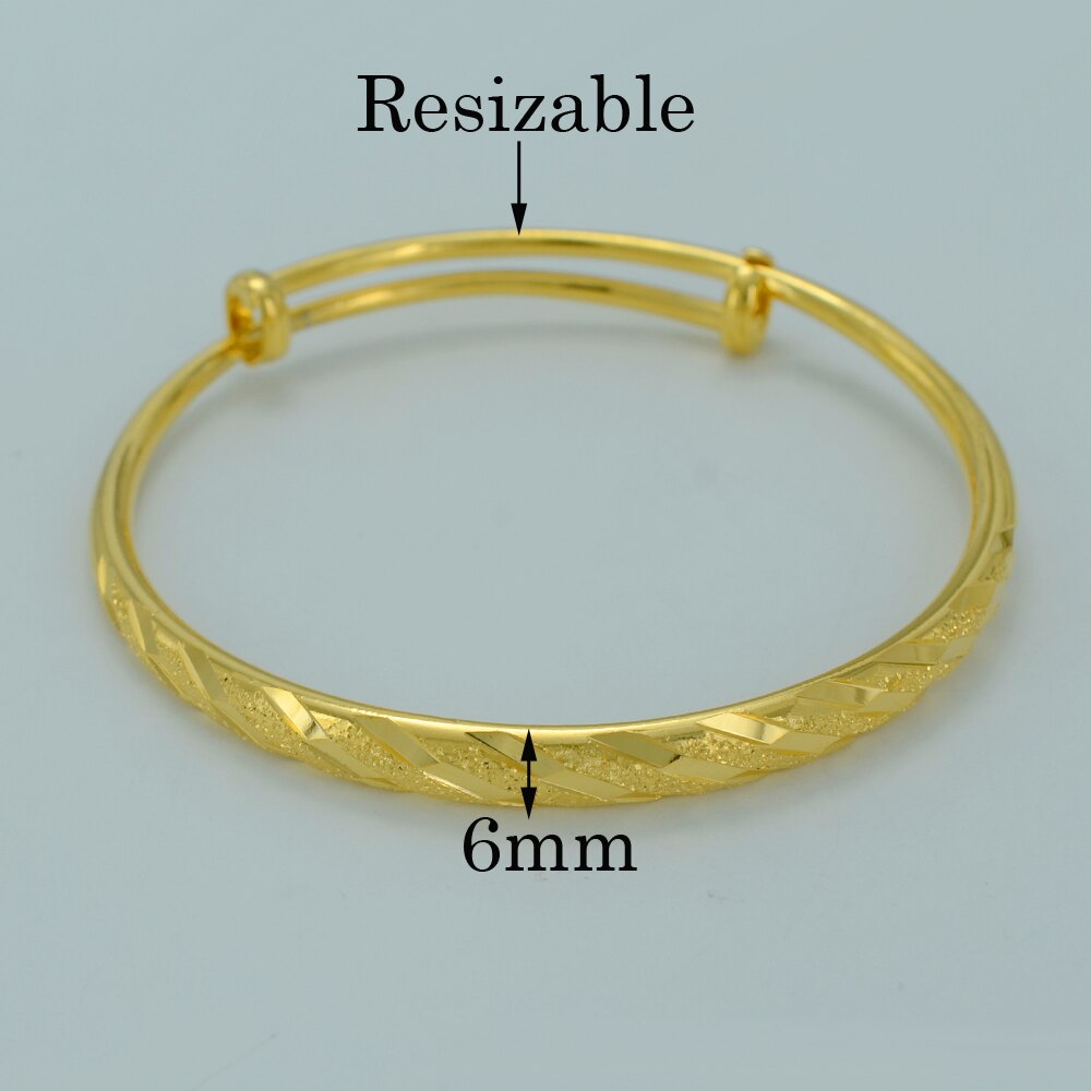 Anniyo bangle para mulheres moda gp pulseira adolescente cor ouro jóias 4 tamanho você pode escolher #000707
