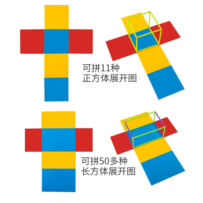 Schule Würfel quader spleißen rahmen bauen Stock geometrie Rand lange oberfläche bereich Erweiterung drei-dimensionale geometrische modell