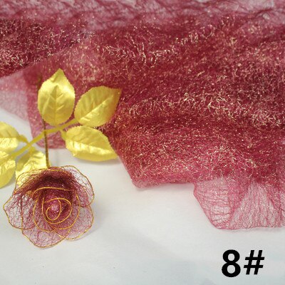 1pcs Making Flower Stocking Gold/Silver Silk Flower Accessories Decor DIY Nylon Flower Material Artificial Flower For Wedding: 8
