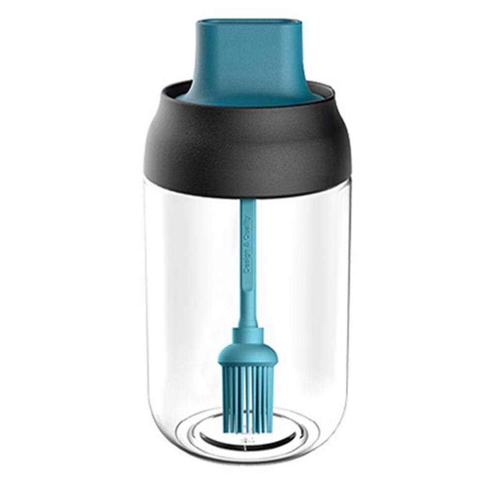 Récipient à condiments en verre hermétique boîte d'assaisonnement sel sucre huile miel bouteilles de stockage avec cuillère et couvercle pots à épices de cuisine: Blue Oil Jar 250ml