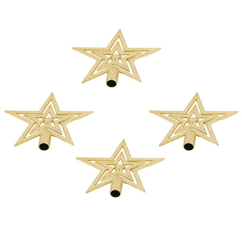 Gullstjerne juletre topp stjerne 3d fempunkts stjerne julebord topper juledekorasjon god jul: Gull