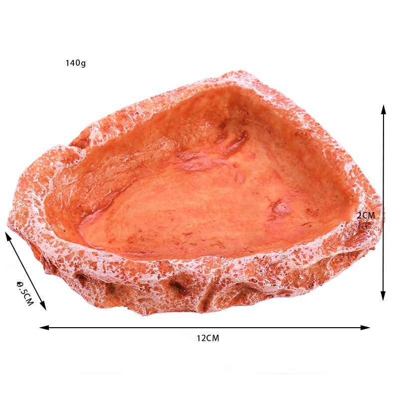 Aquarium Aquarium Landschap Reptiel Hout Vorm Feeder Kom Hars Niet-giftige Food Bassin Schildpad Schildpad Krabben Voor voeden: orange