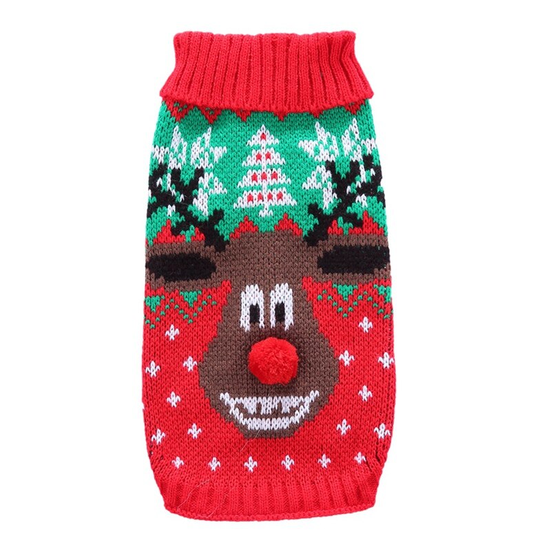 Kerstserie hondentrui wollen jassen chihuahua kerstman warme gebreide kleding puppy winteroutfits voor kleine en middelgrote huisdieren: Rood / Xxl