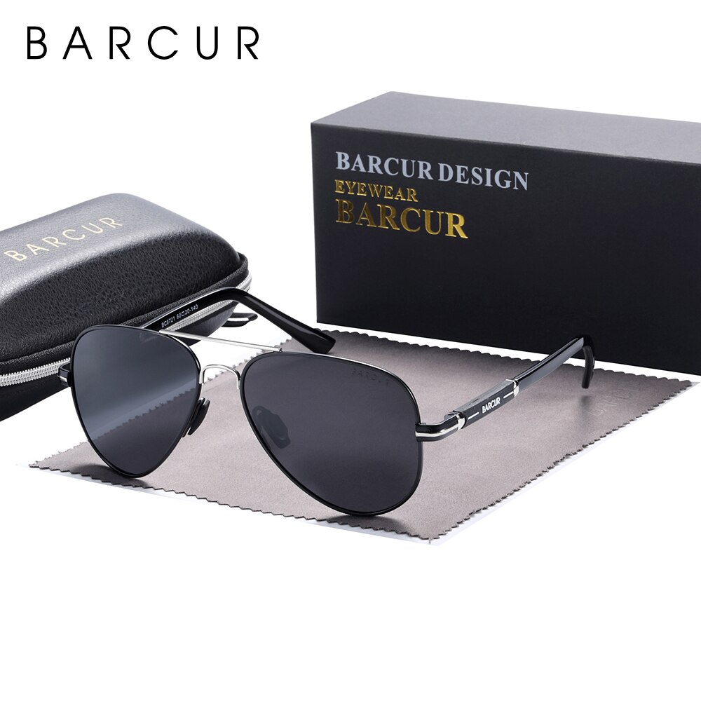 Barcur polarisierte herren sonnenbrille Pilot sonnenbrille für männer zubehör fahren angeln, wandern brillen oculos gafas de sol: Grün