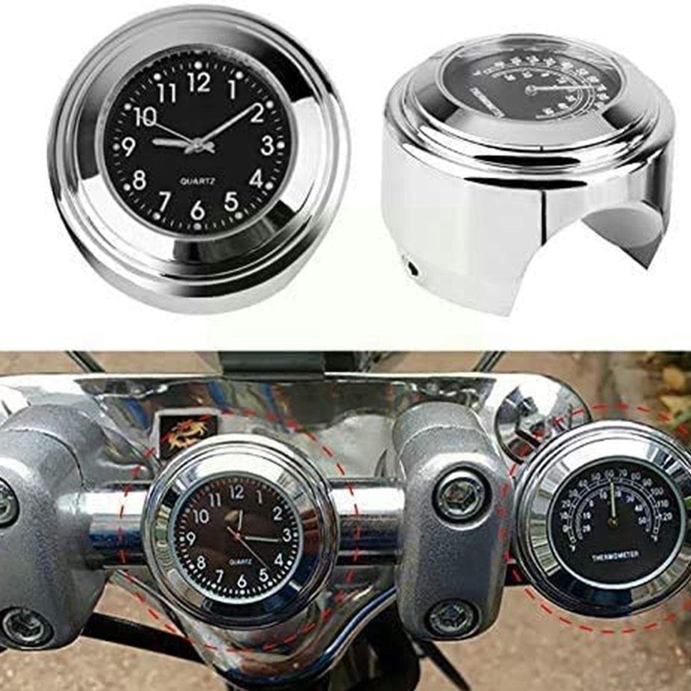 Montre de Moto avec horloge et thermomètre, 22-25MM, cadran monté sur guidon, jauge de température, pour YAMAHA Kawasaki P7W6